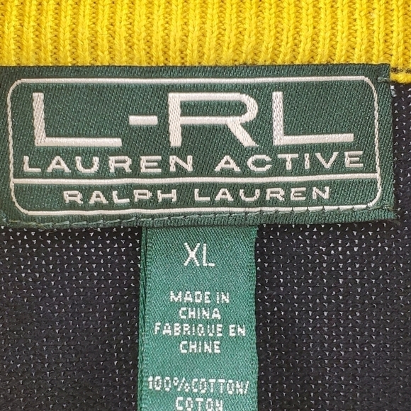 Lauren Ralph Lauren Active black and yellow cotton pullover XL - Picture 6 of 16